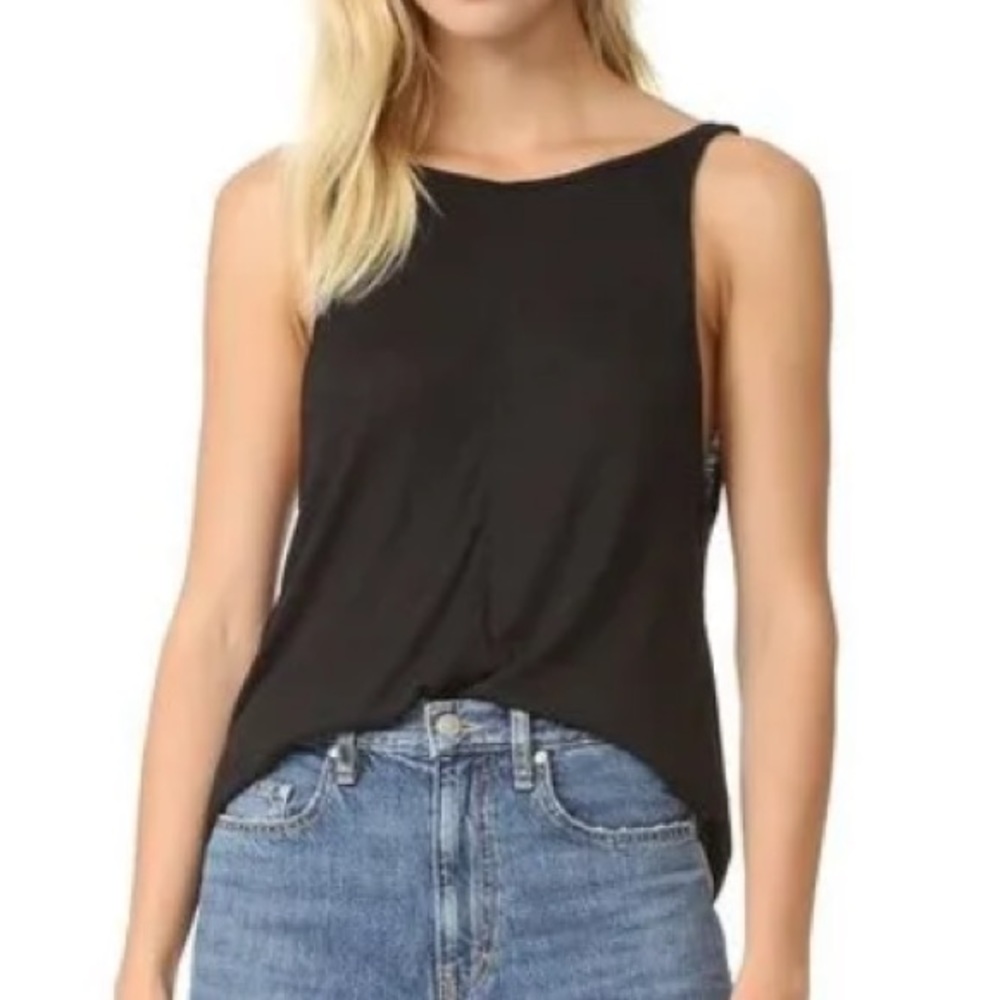 Free People Sleek N’ Easy Sleeveless Tank Top Black